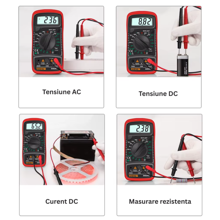 Aparat de masura digital, tensiune AC/DC 600V, retinere date, sonda temperatura, Aneng AN8205C [5]