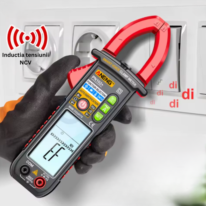 Cleste ampermetric profesional 600A AC, Voice Broadcast, NCV, ANENG PN102+ [4]