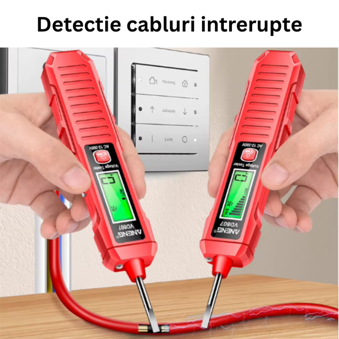 Tester de tensiune, NCV, 12-300V AC, lanterna, detectie fir faza/nul, tip surubelnita, Aneng VD807 [2]