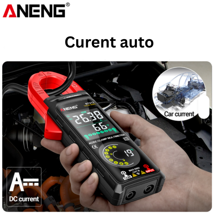 Clampmetru digital True RMS, 400A AC/DC, afisaj color, CAT III 600V, ANENG ST213 [5]