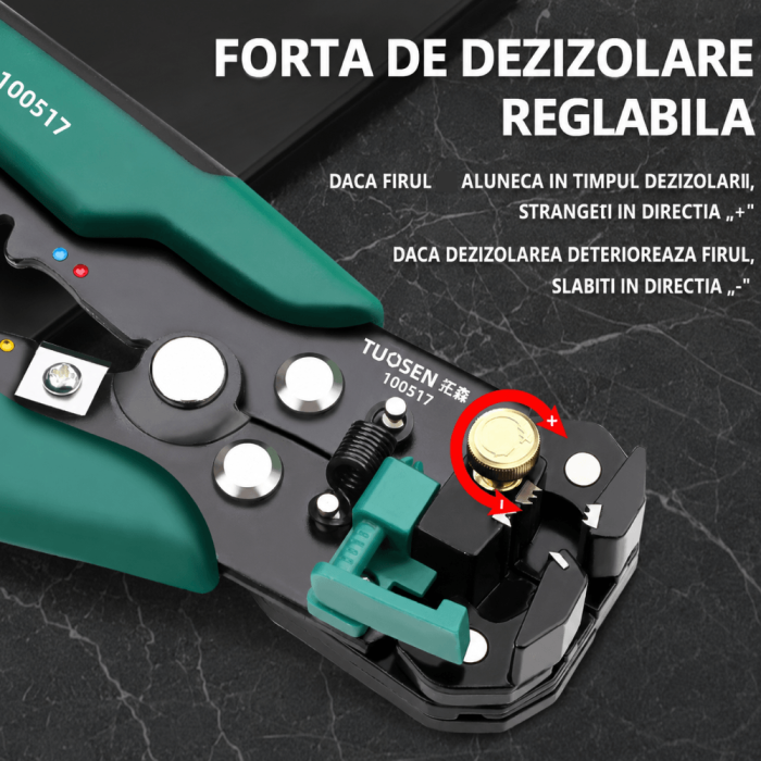 Cleste automat pentru dezizolat cabluri, taiere si sertizare 0.5-6 mm², XTUOSEN [3]