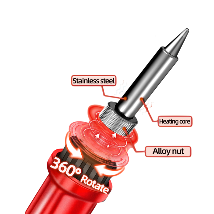 Letcon electric 60W cu temperatura reglabila 200-450°C, accesorii si varfuri multiple, Aneng SL104-12 [4]