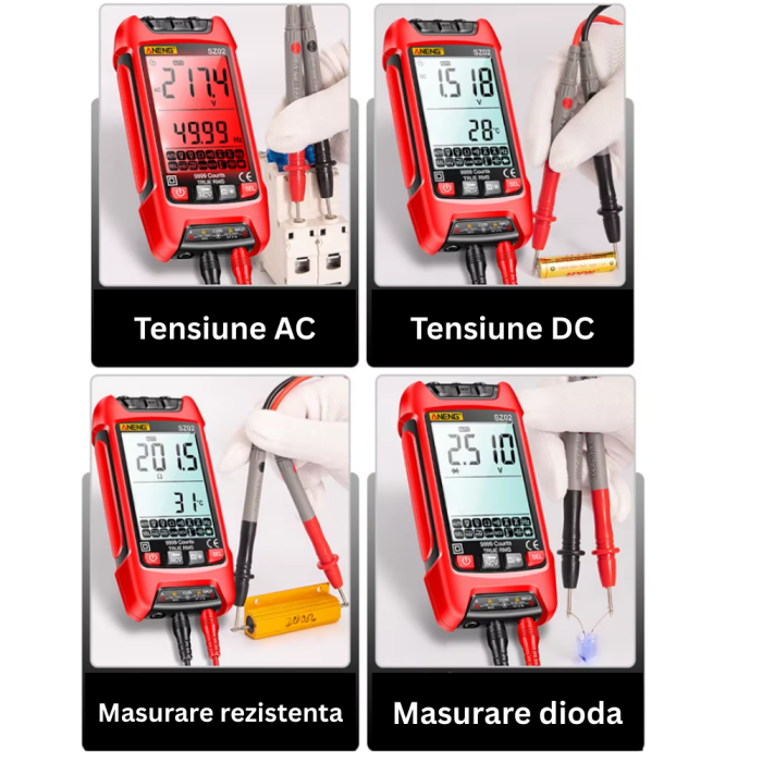 Multimetru digital, tensiune AC/DC 600V, cu sonda de temperatura, NCV, Aneng SZ02 [3]