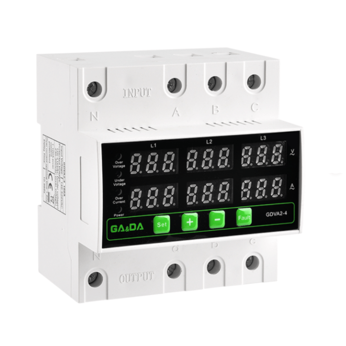 Releu de protectie tensiune si curent, trifazat, 100A, GA&DA GDVA2-4 [3]