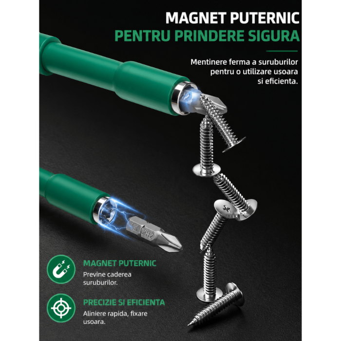 Set surubelnita cu clichet XTUOSEN 10 in 1 cu biti magnetici si creion de tensiune [2]