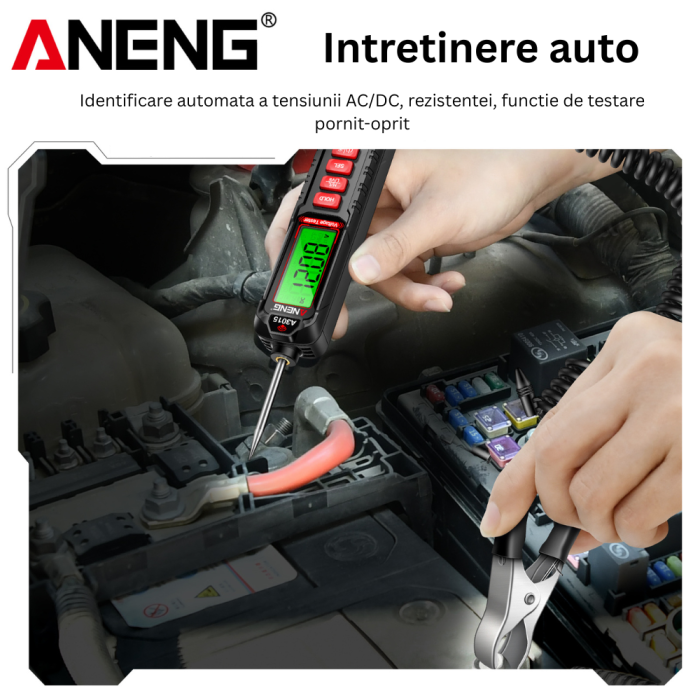 Tester tensiune auto, 4-600V AC/DC, detectie faza/nul, succesiune faze, Aneng A3015 [3]