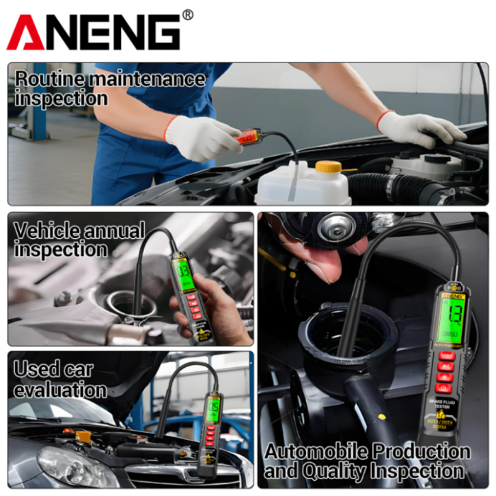 Tester lichid frana ANENG BF01, detector umiditate DOT3 DOT4 DOT5.1, alarma sonora si LED, verificare rapida lichid frana [2]