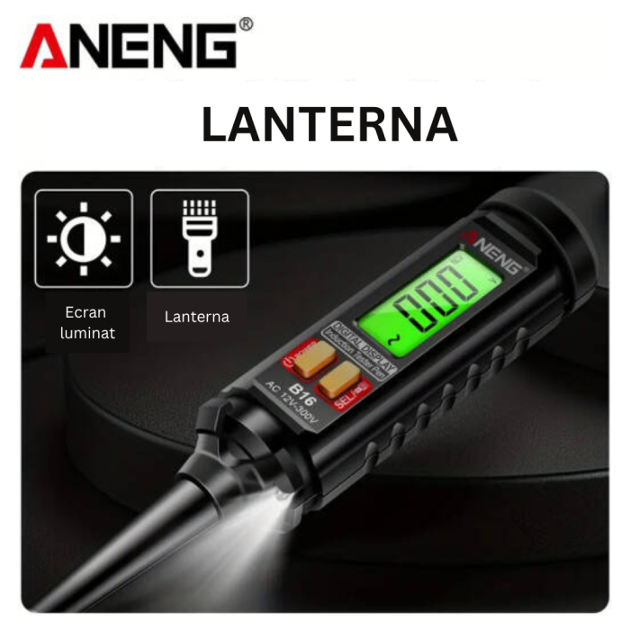 Tester tensiune digital NCV, alarma sonora, 0-300VAC, ANENG B16 [3]