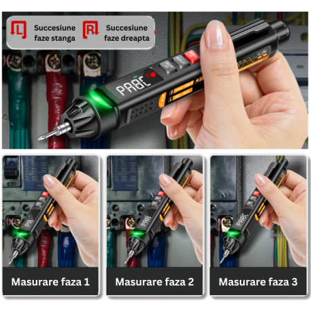 Aparat de masura tip stilou, cu detectie faza/nul, succesiune faze, voice broadcast, Aneng A3009-Pro [1]