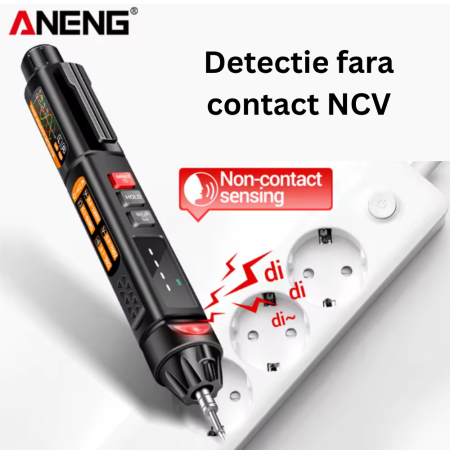 Aparat de masura tip stilou, cu detectie faza/nul, succesiune faze, voice broadcast, Aneng A3009-Pro [3]