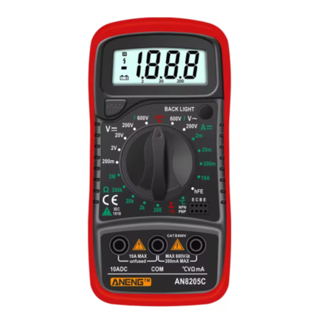Aparate de masura si control - Aparat de masura digital, tensiune AC/DC 600V, retinere date, sonda temperatura, Aneng AN8205C