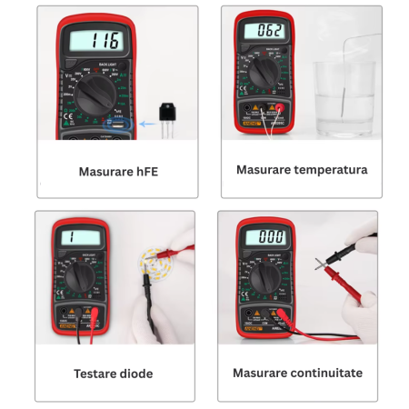 Aparat de masura digital, tensiune AC/DC 600V, retinere date, sonda temperatura, Aneng AN8205C [3]