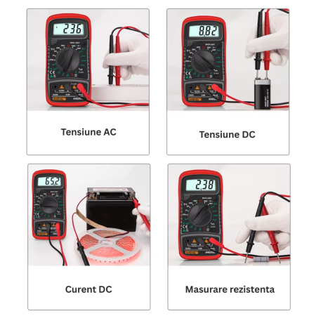 Aparat de masura digital, tensiune AC/DC 600V, retinere date, sonda temperatura, Aneng AN8205C [4]