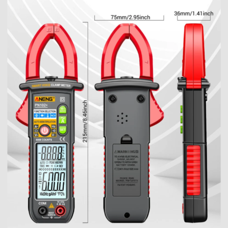 Cleste ampermetric profesional 600A AC, Voice Broadcast, NCV, ANENG PN102+ [1]