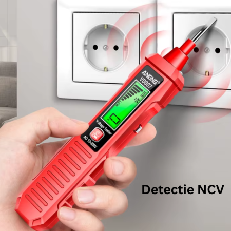 Tester de tensiune, NCV, 12-300V AC, lanterna, detectie fir faza/nul, tip surubelnita, Aneng VD807 [7]