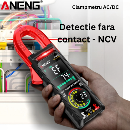 Clampmetru digital True RMS, 400A AC/DC, afisaj color, CAT III 600V, ANENG ST213 [2]
