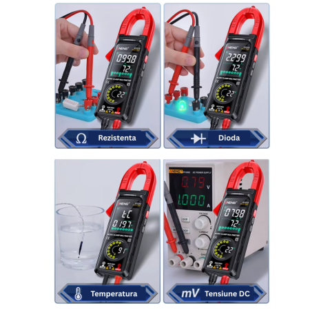 Clampmetru digital True RMS, 400A AC/DC, afisaj color, CAT III 600V, ANENG ST213 [1]
