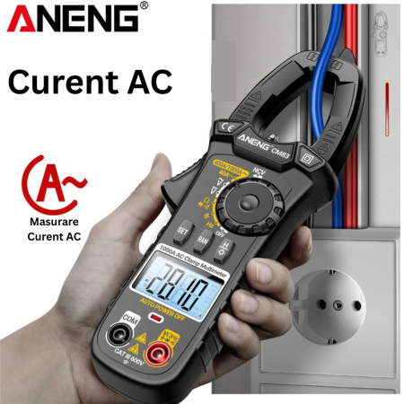 Clampmetru profesional 1000A AC, 600V AC/DC, afisaj LCD, ANENG CM83 [6]