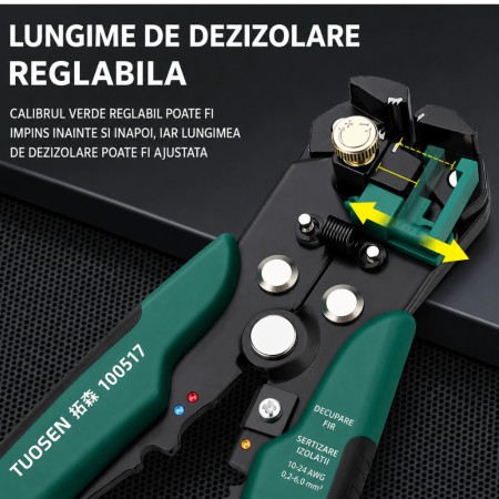 Cleste automat pentru dezizolat cabluri, taiere si sertizare 0.5-6 mm², XTUOSEN [1]