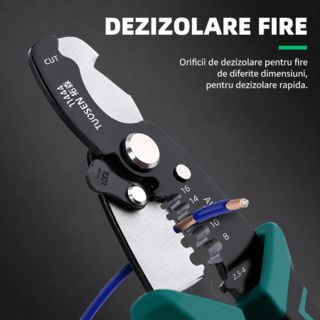 Cleste multifunctional pentru taiat si dezizolat cabluri electrice, XTUOSEN [3]