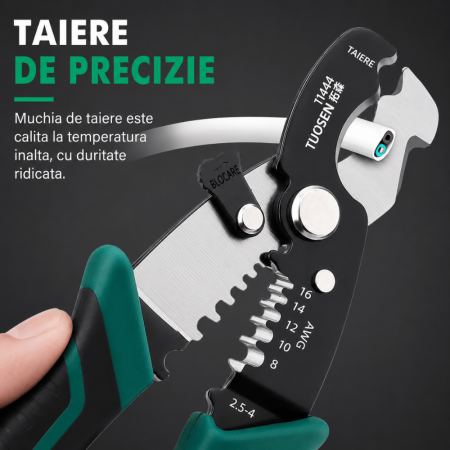 Cleste multifunctional pentru taiat si dezizolat cabluri electrice, XTUOSEN [2]