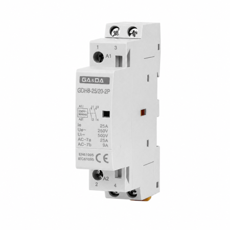 Contactor modular, 230V AC, 25A, 2P, 2NO, GA&DA GDH8-25 [1]