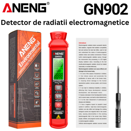 Detector radiatii electromagnetice, alarma sonora, camp magnetic, camp electric, ANENG GN902 [3]