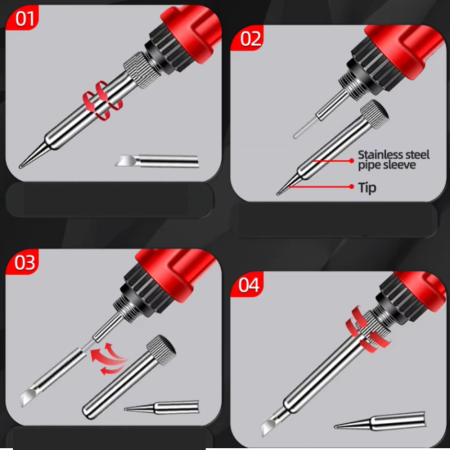 Letcon electric 60W cu temperatura reglabila 200-450°C, accesorii si varfuri multiple, Aneng SL104-12 [4]