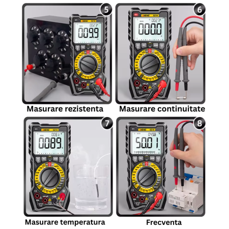 Multimetru digital instalatii electrice si fotovoltaice, 1000V DC, 20A, True RMS, ANENG SZ19 [6]