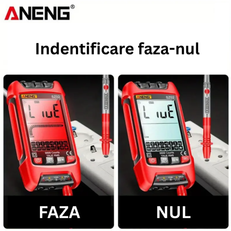 Multimetru digital, tensiune AC/DC 600V, cu sonda de temperatura, NCV, Aneng SZ02 [4]