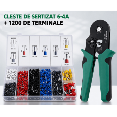 Set cleste de sertizat cu pini terminali 0,25 - 10mm, profil patrat, Xtousen [1]