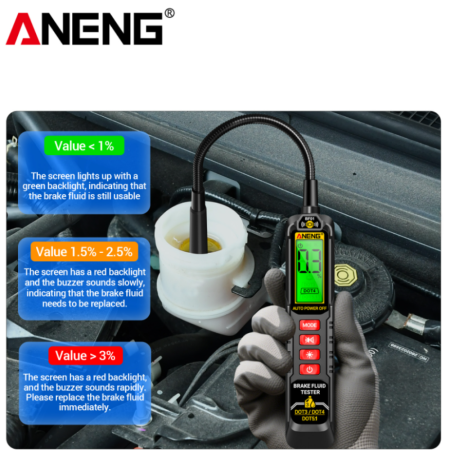 Tester lichid frana ANENG BF01, detector umiditate DOT3 DOT4 DOT5.1, alarma sonora si LED, verificare rapida lichid frana [2]