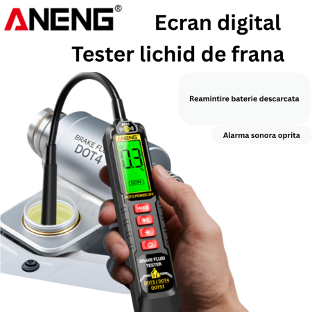 Tester lichid frana ANENG BF01, detector umiditate DOT3 DOT4 DOT5.1, alarma sonora si LED, verificare rapida lichid frana [4]