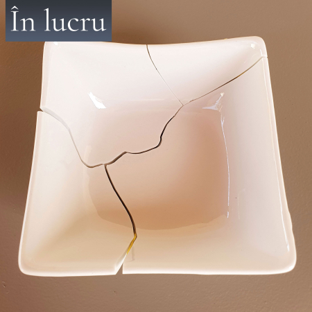 Boluri in lucru - Bol kintsugi cu argint — nr. 006 — vedere de sus