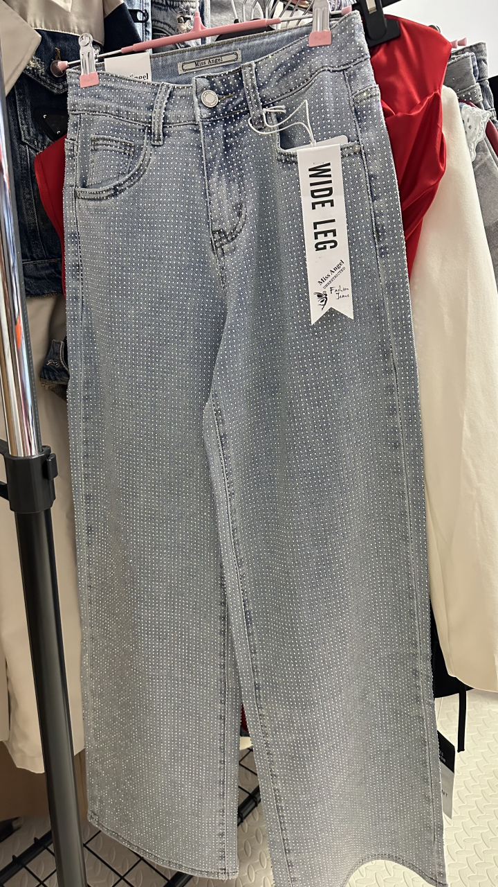 "Shiny Wide" – Blugi Largi Cu Pietricele [5]