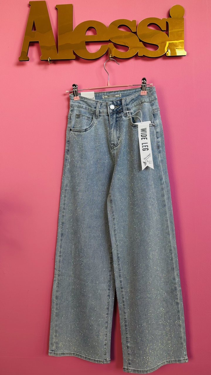 "Shiny Wide" – Blugi Largi Cu Pietricele [1]