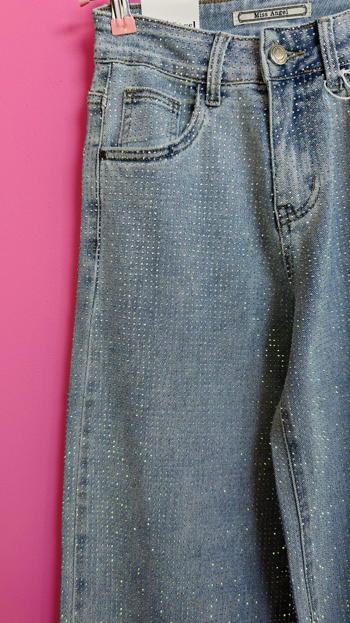 "Shiny Wide" – Blugi Largi Cu Pietricele [4]