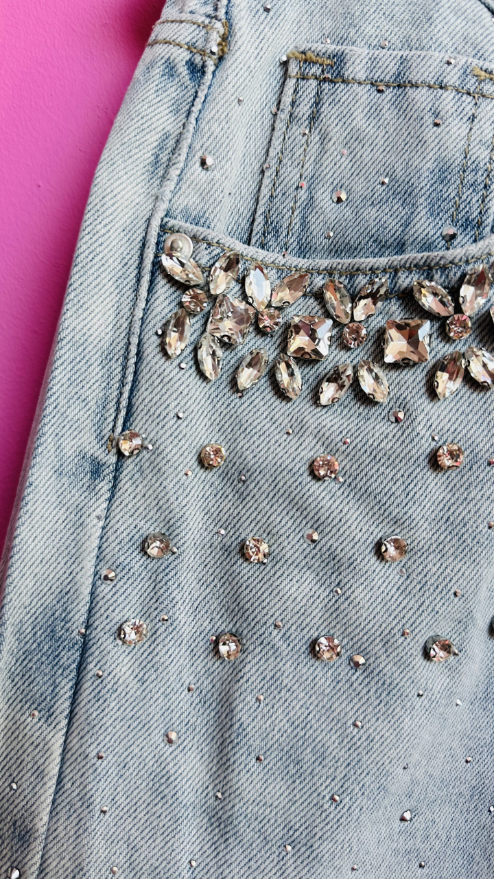 "GlamRock Shorts" – Denim cu Sclipiri de Atitudine [3]