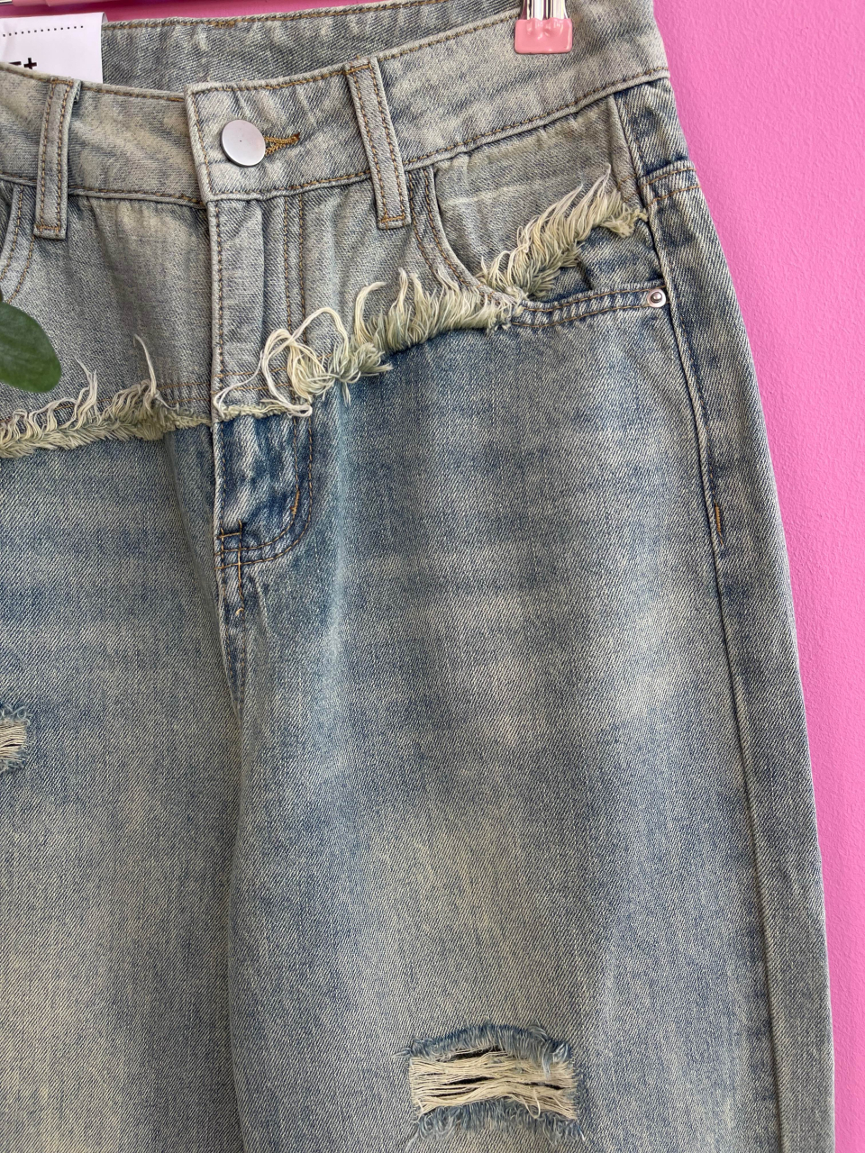 Blugi oversize albastru deschis cu rupturi ALESSI [2]