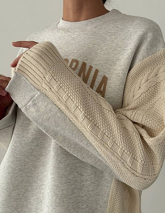 Bluză Largă Gri cu Inscripție California Westcoast ALESSI [2]