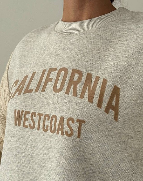 Bluză Largă Gri cu Inscripție California Westcoast ALESSI [3]