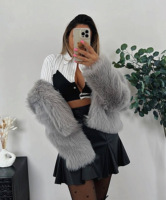 Cămașă Scurtă Albă cu Dungi și Top Negru Integrat ALESSI [2]