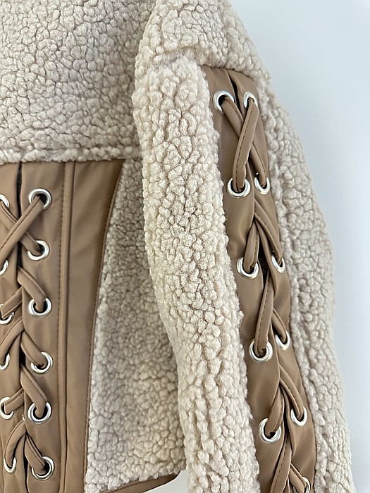 COJOCEL SCURT BEJ CU DETALII DIN PIELE ECO MARO ALESSI [4]