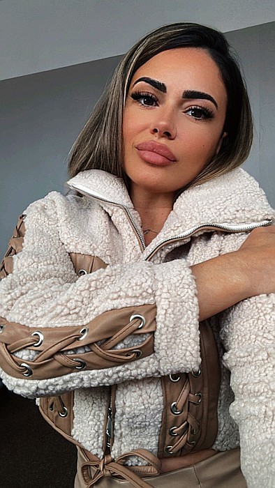 COJOCEL SCURT BEJ CU DETALII DIN PIELE ECO MARO ALESSI [1]