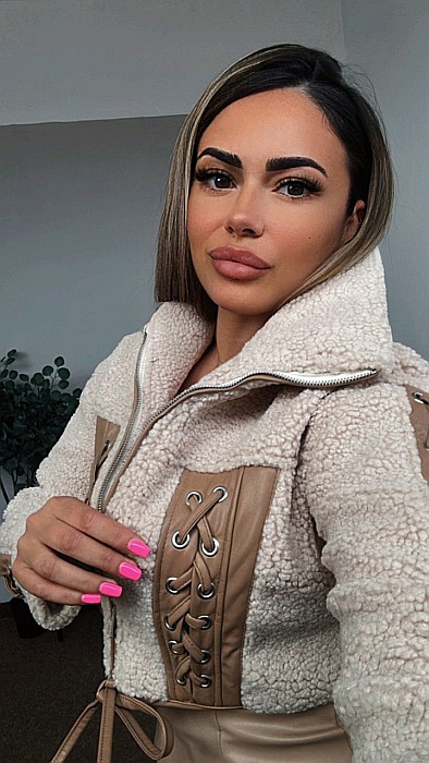 COJOCEL SCURT BEJ CU DETALII DIN PIELE ECO MARO ALESSI [2]