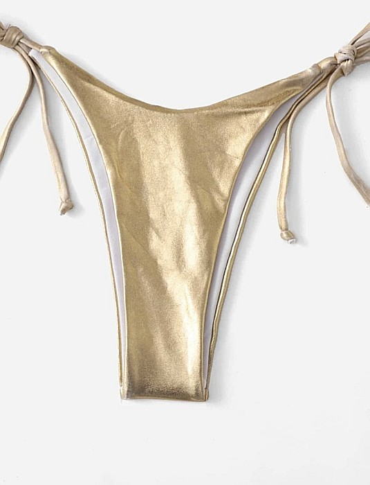 COSTUM DE BAIE 2 PIESE AURIU STRĂLUCITOR CU PRINDERE REGLABILĂ ALESSI [3]