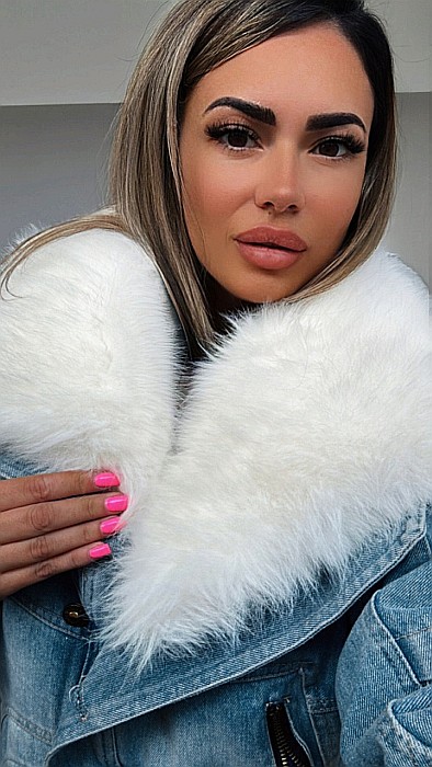 GEACĂ CU BLĂNIȚĂ ALBĂ DIN DENIM ALESSI [2]