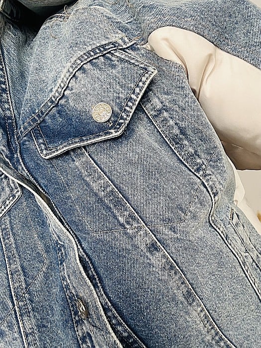 GEACĂ CU BLĂNIȚĂ CREM DIN DENIM ȘI FAS ALESSI [2]