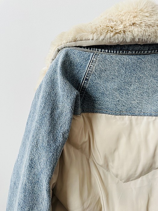 GEACĂ CU BLĂNIȚĂ CREM DIN DENIM ȘI FAS ALESSI [3]