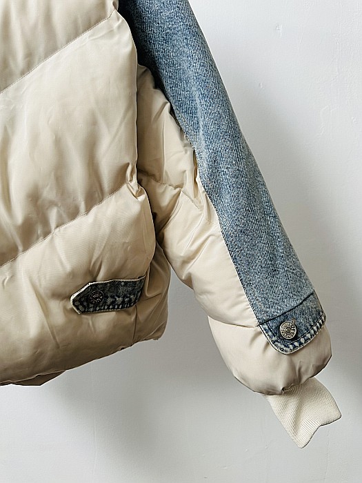 GEACĂ CU BLĂNIȚĂ CREM DIN DENIM ȘI FAS ALESSI [4]